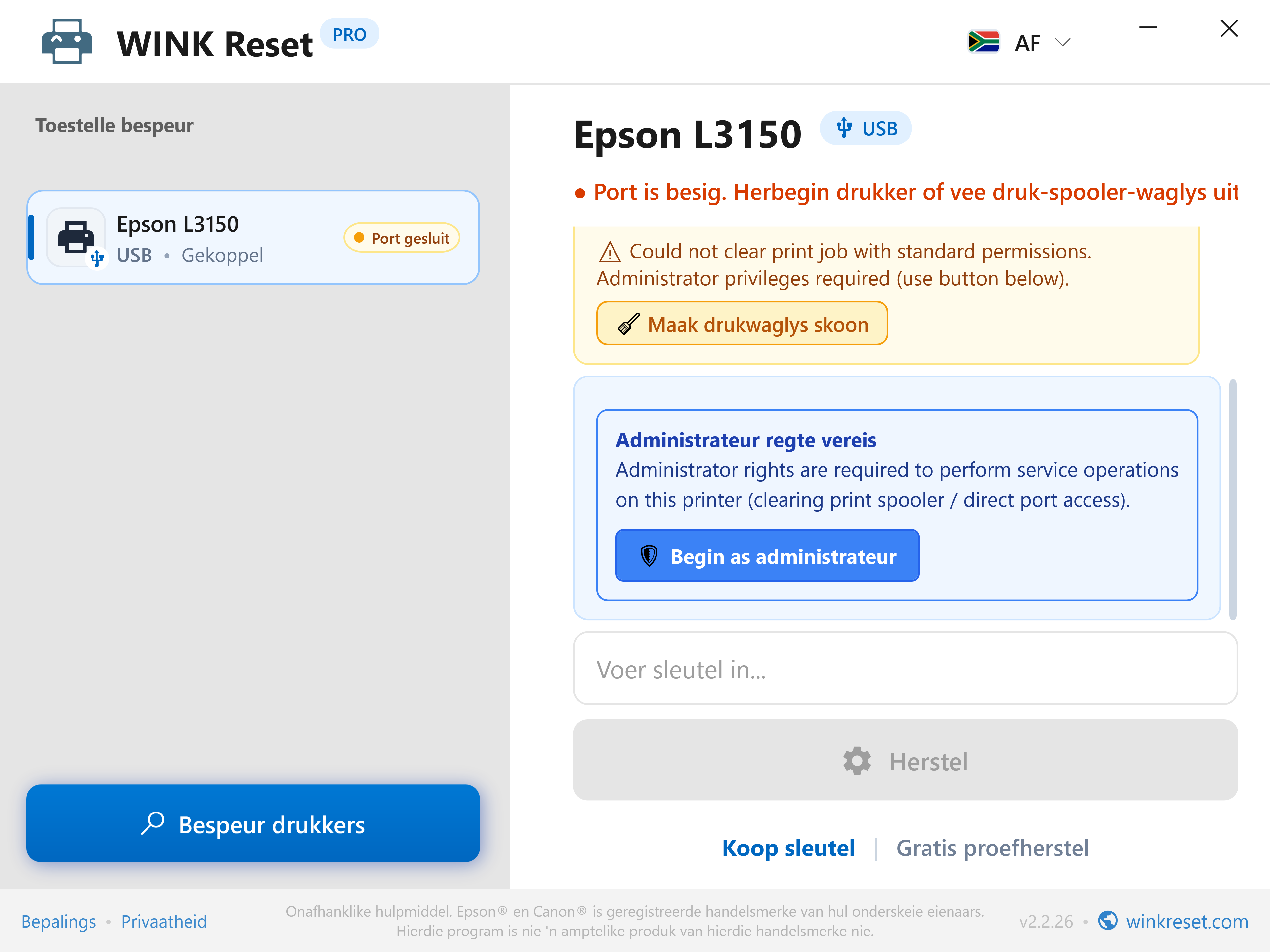 Een-klik Administrateurregte-verhoging (UAC) - WINK Reset PRO (AF)