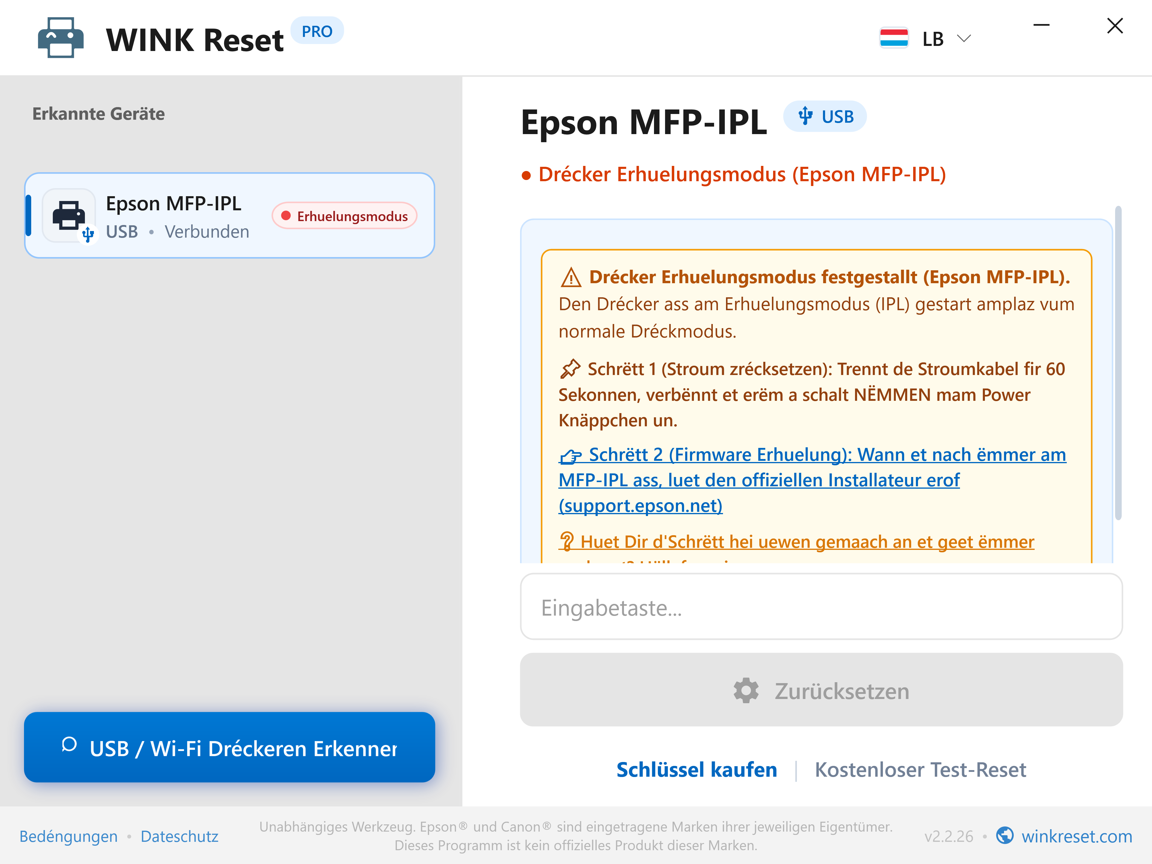 Nout-Bootloader Erhuelungsassistent (Epson MFP-IPL) - WINK Reset PRO (LB)