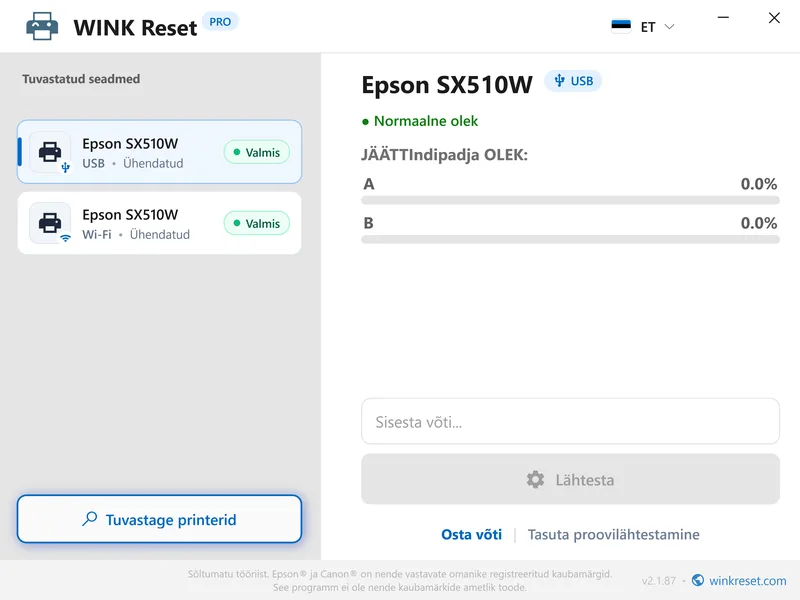 epson loendurid edukalt nullitud