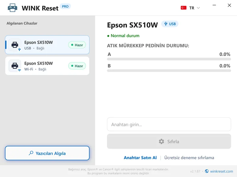 epson murekkep pedi sayaclari basariyla sifirlandi
