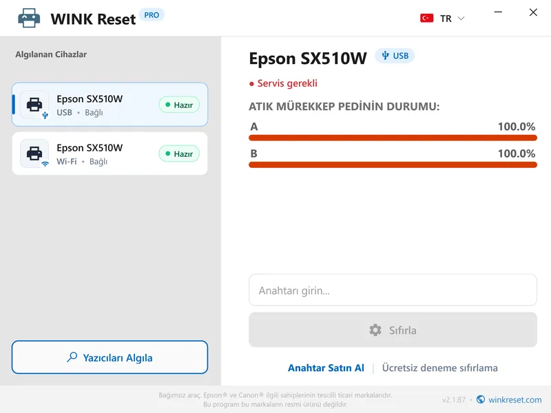 epson murekkep pedi sifirlama programi ucretsiz indir