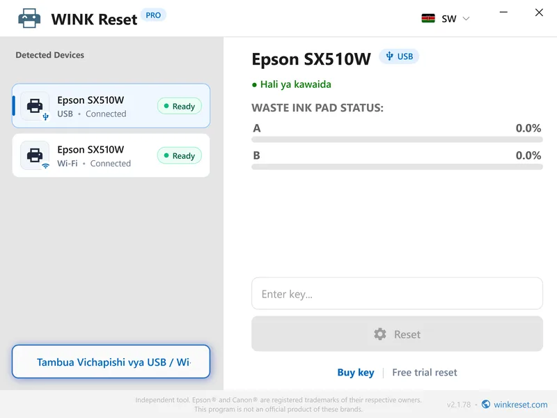 epson waste ink pad counters successfully reset zero sw