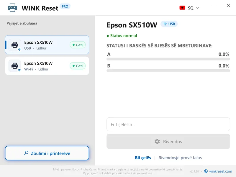 sportele epson te rivendosura ne zero