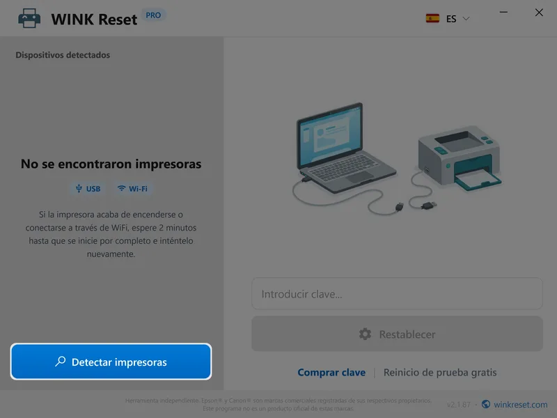 wink reset almohadillas wic epson detectar impresora es