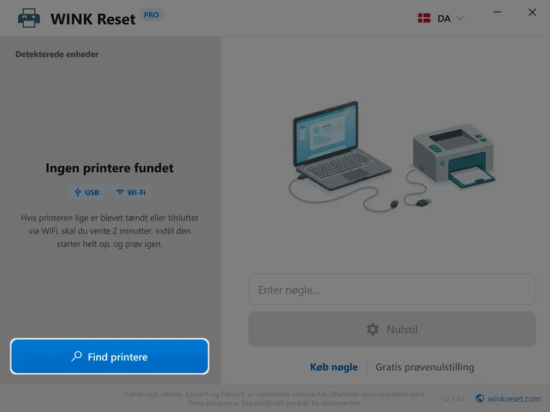 wink reset blaekpude wic epson find printer da