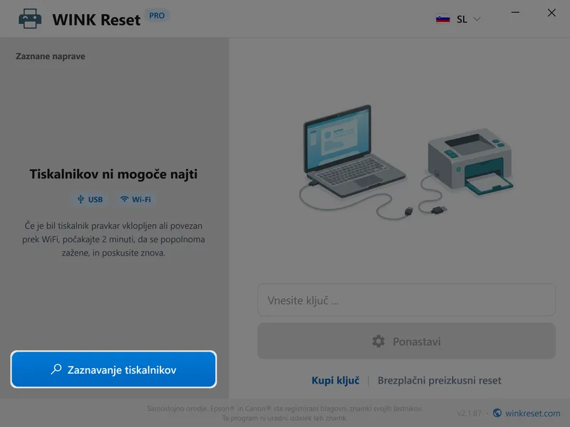 wink reset blazinica za crnilo wic epson zaznaj tiskalnik sl