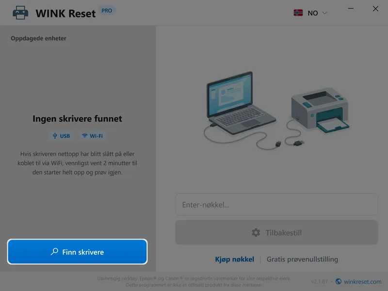wink reset blekkpute wic epson finn skriver no