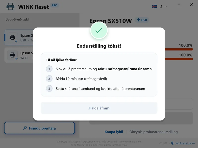 wink reset blekpudi wic arangur endurraesa is