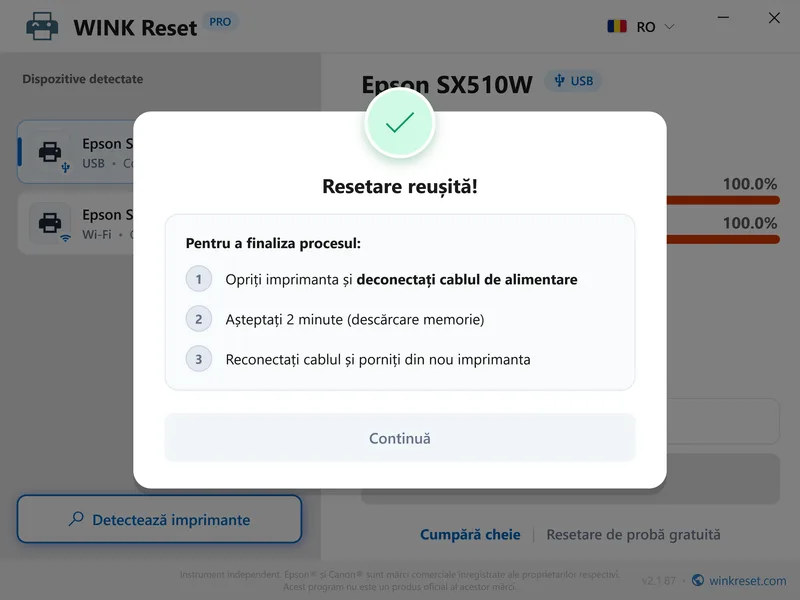 wink reset burete wic succes restartare ro