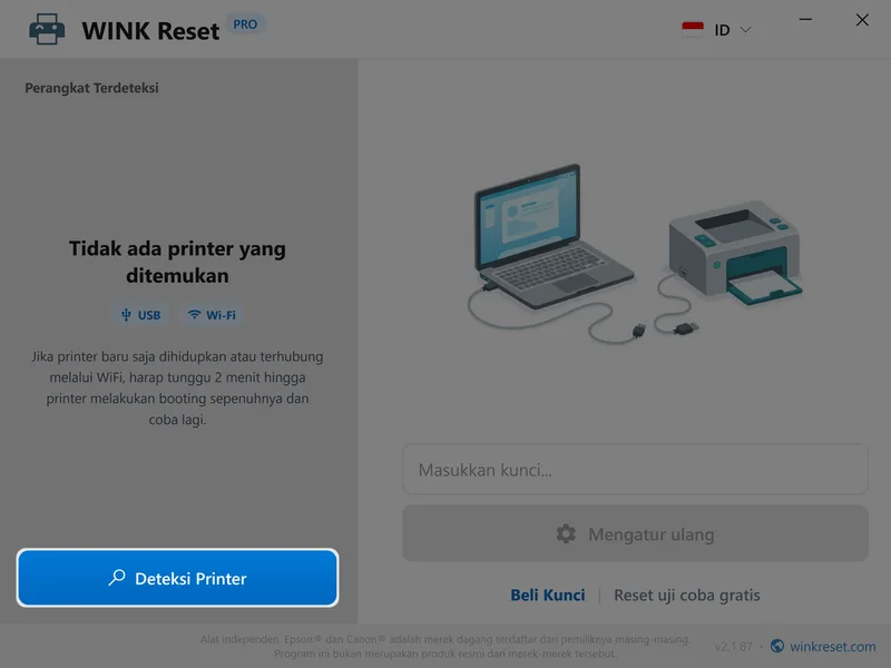 wink reset busa pembuangan wic epson deteksi id