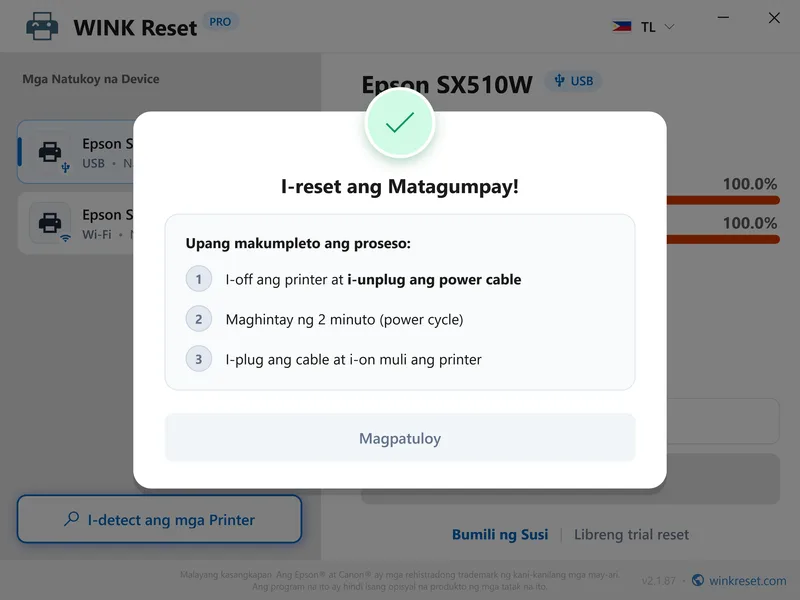 wink reset ink pad wic tagumpay i restart tl