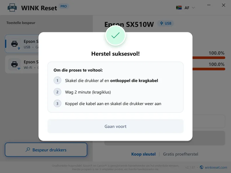 wink reset inkkussing wic sukses herbegin af