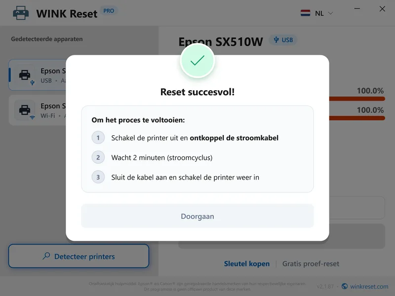 wink reset inktkussentje wic succes herstarten nl