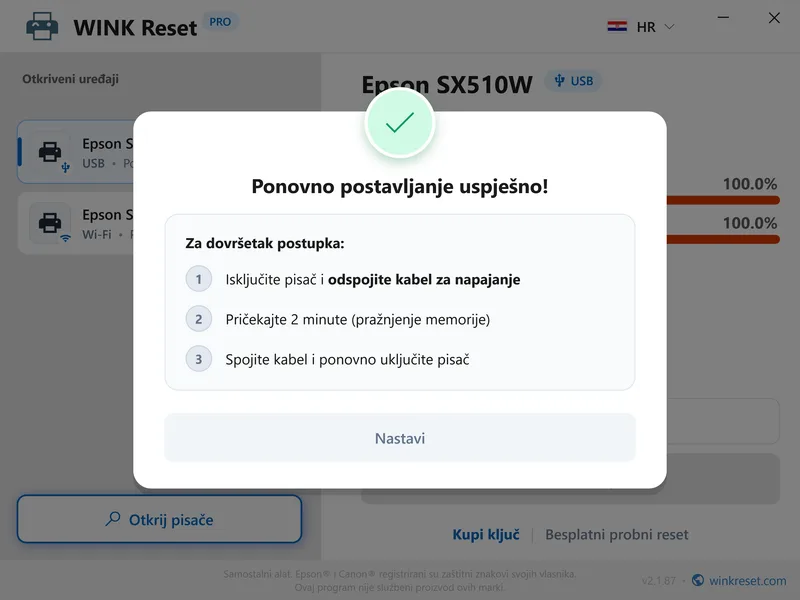 wink reset jastucic tinte wic uspjeh ponovno pokreni hr