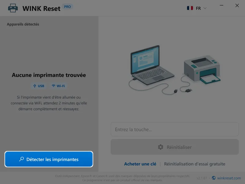 wink reset tampon encreur wic epson detecter fr