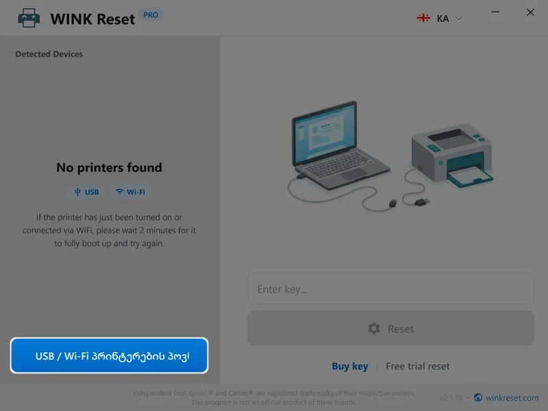 wink waste ink counter wic detect printers ka